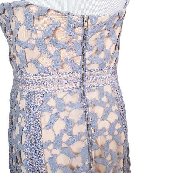 Elliatt Tingle Chemical Lace Sleeveless Midi Dress in Lilac Blue Nude Medium - Picture 8 of 15